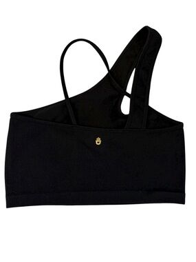 Spiritual Gangster Kaci Asymmetrical Seamless Ribbed Crop Black M/L